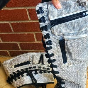 Dolls Kill Bling Billionaire Combat Boot size 8